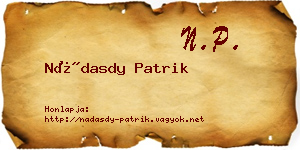 Nádasdy Patrik névjegykártya