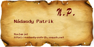 Nádasdy Patrik névjegykártya